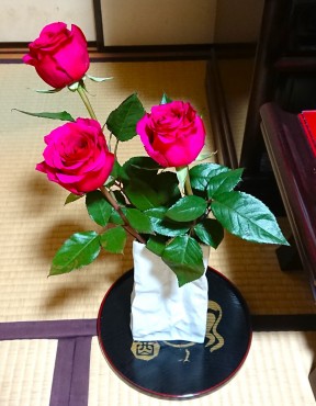 今日のお仏壇の供花 探しましたがトゲはないですね